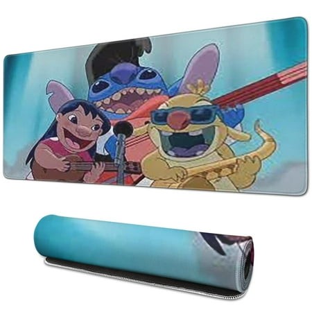 Lilo Extended Large Mouse Pad 31.5x11.8 Inches Gaming Desk Mat with Non-Slip Rubber Base and Stitched Edges Waterproof Keyboard Desk Pad for Office Ho