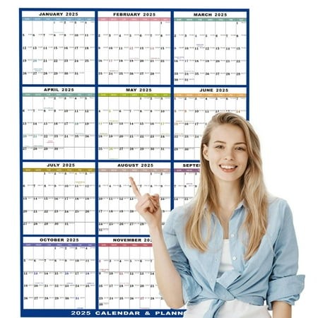 2026 Wall Calendar  English Double Sided Adhesive Erasable Calendar  23x35 Large Foldable Style with 2 Markers  Non-smudge Ghost-proof for Easy Year-l