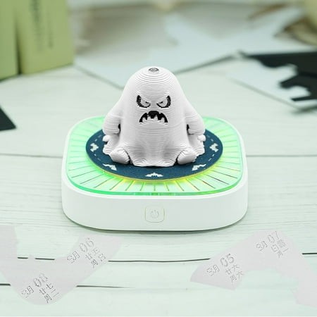 Rewenti Memo Pad Calendar 2026 Funny Halloween Angry Ghost DIY Art with Lights Paper Sculpture Calendar
