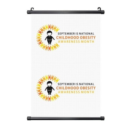 Chi-ldhood Obesity Awareness Yellow Ribbon Poster Wall Art Banner Backdrop Prints Posters Decor for Home Office Festival 16 X24