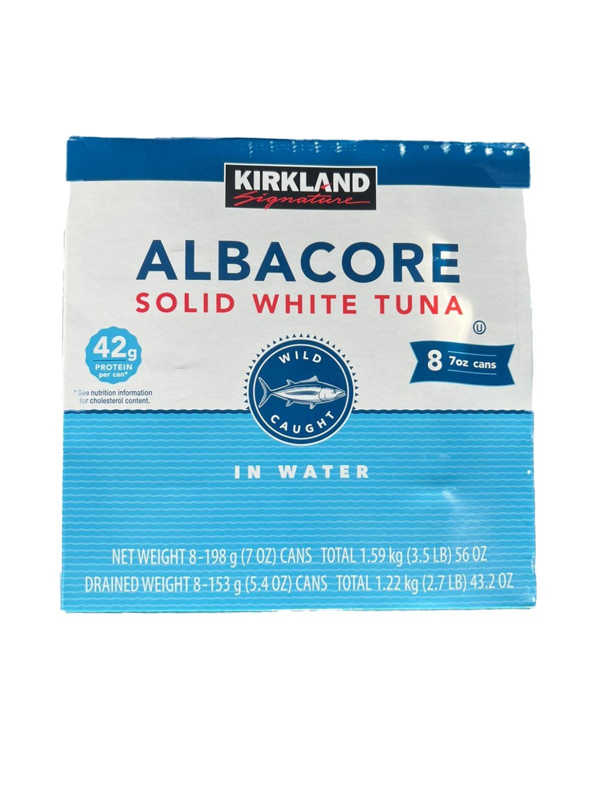 Kirkland Albacore Solid White Tuna in Water 7 Oz – Pack of 8 Cans