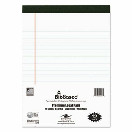 Roaring Spring USDA Certified Legal Pad, Ruled, White, 12/Pack (ROA24326)