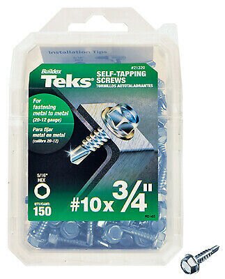 ITW BRANDS Drill Point Screws, Self-Tapping, Hex Washer Head, #10 X 3/4-in, 150