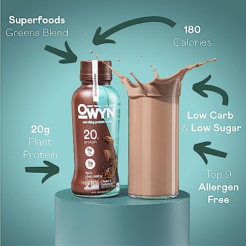 OWYN Only What You Need Vegan Protein Shake, 20g Plant Based Protein from Organic Pumpkin Seed, Organic Flax Oil, Pea, Prebiotics, Gluten and Soy Free thumbnail