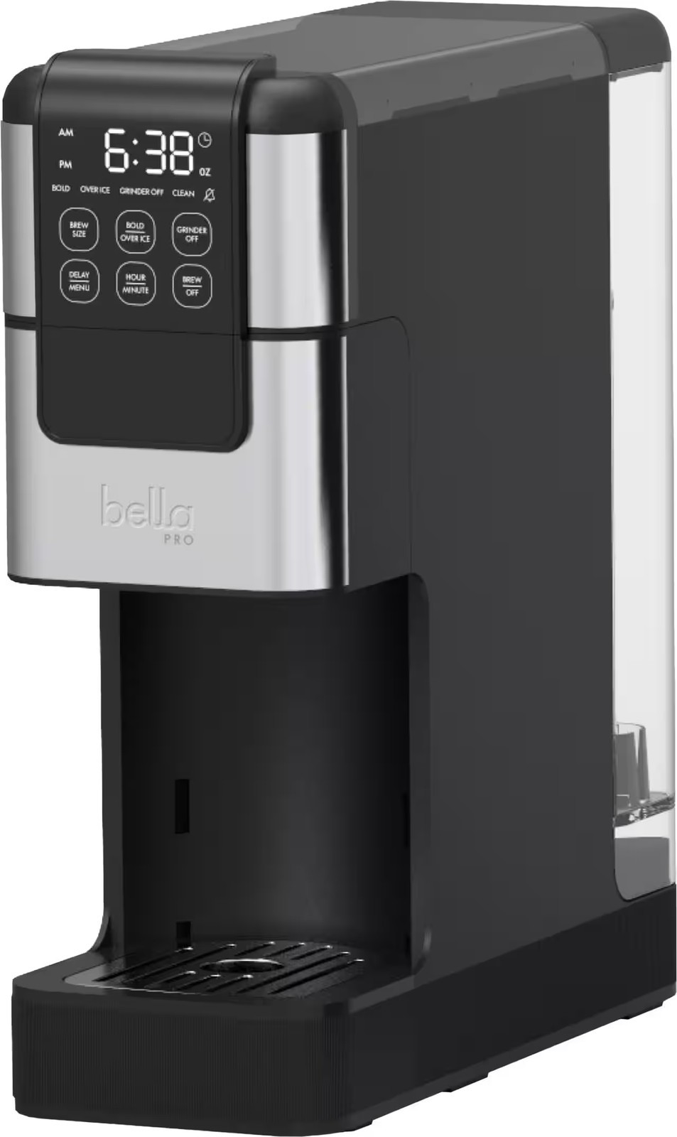 Bella PRO - Perfect Grind Programmable Single-Serve Coffee Maker with Integrated Burr Grinder - Stainless Steel