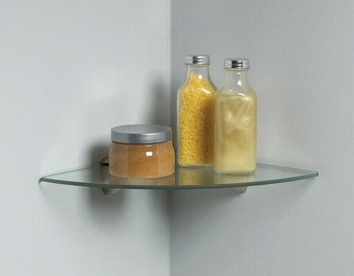 Knape & Vogt KT-0134-1212SN 12 X 12 X 2.25 Clear Glass Corner Shelf Set