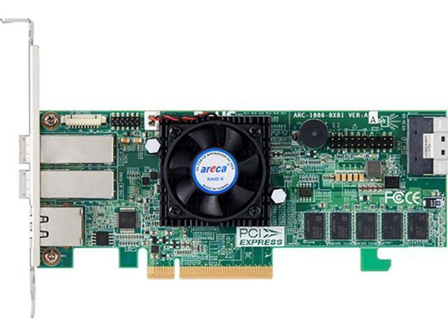 Areca ARC-1886-8X8I-43 (16-Ports PCIe Gen 4.0 Tri-Mode RAID Adapter, W/ SFF-8654 8i to 2x 8643 4i Cable)