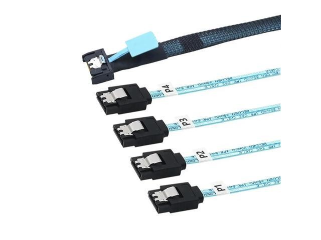 Ageryu Slimsas 8654 MCIO 4I 38Pin to 4X SATA Cable PCIE5.0 PCI-E Server Data Connection Extension Wire High-Speed
