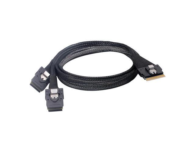 PCI-E Ultraport Slimline SAS Slim 4.0 SFF-8654 8i 74pin to Dual SFF-8087 Mini SAS Cable PCI-Express