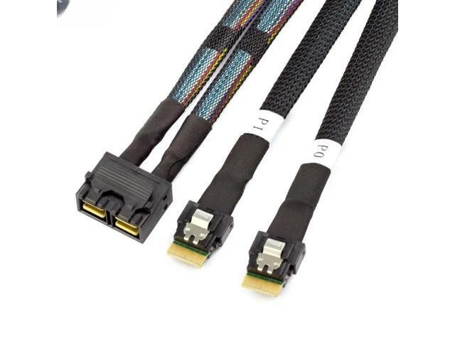 For Mini SAS SFF-8643 8I to 2 Ports Slim SAS SFF-8654 4I Adapter Cable