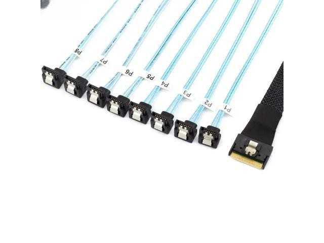 For PCI- SAS SFF-8654 8I to 8 Ports SATA 90 Degree Server Hard Drive Cable