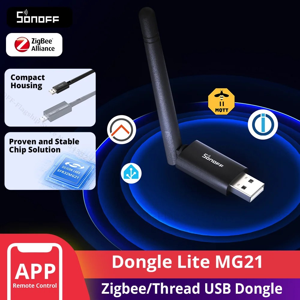 SONOFF Dongle Lite MG21 Zigbee/Thread USB Dongle-LMG21 EFR32MG21 Chip Wide Platform Compatibility Works with Zigbee2MQTT OpenHAB