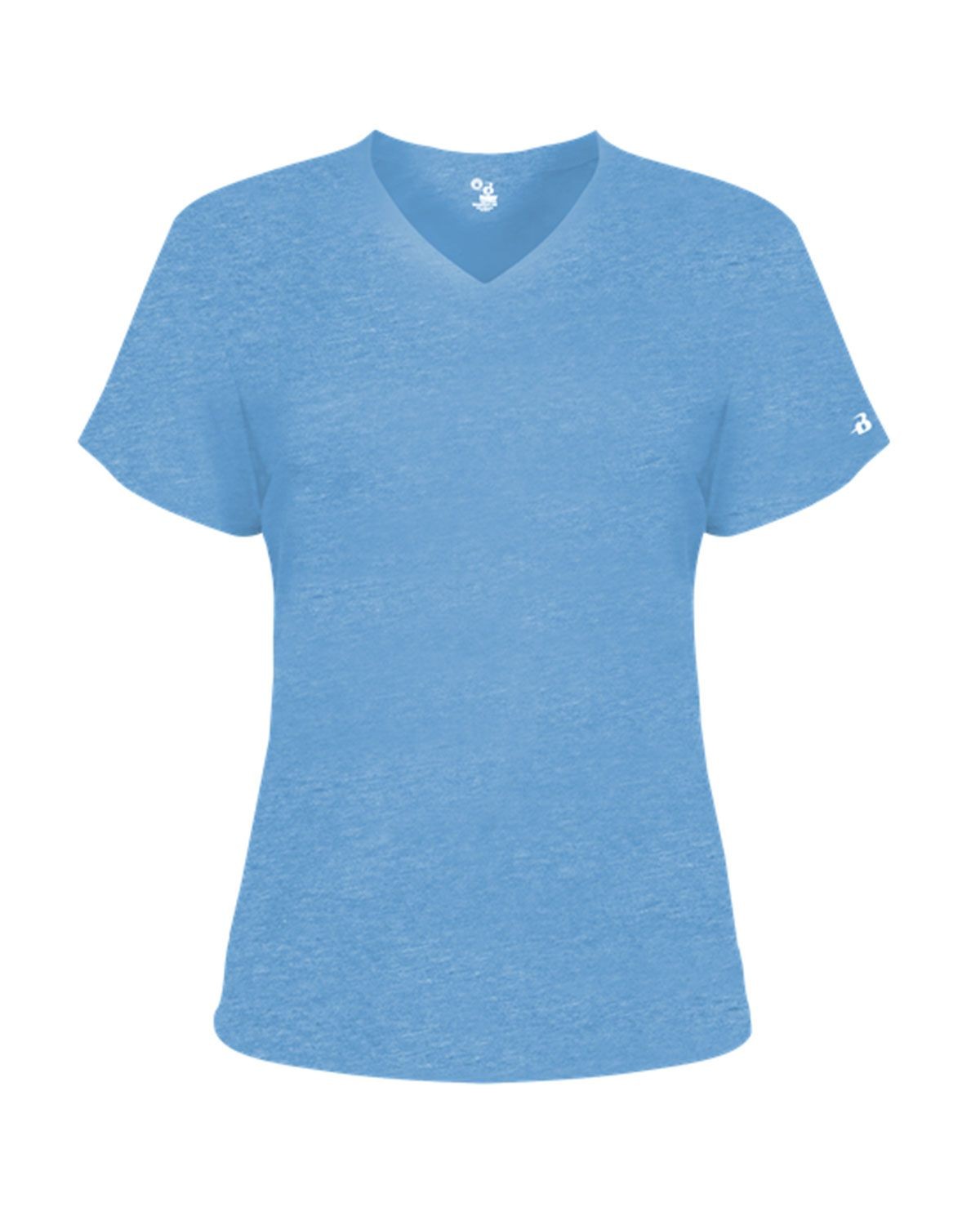 Badger 4962 Women's Triblend Performance V-Neck T-Shirt - Columbia Blue Heather - XL