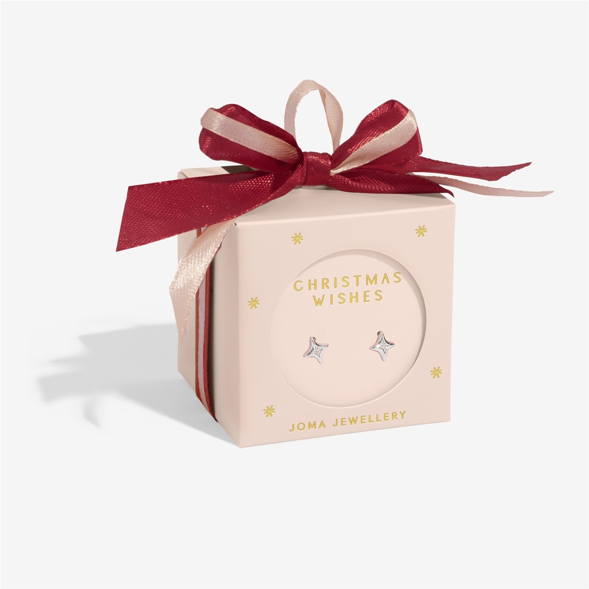 Joma Boxed Bauble Christmas Wish Star Studs - Silver