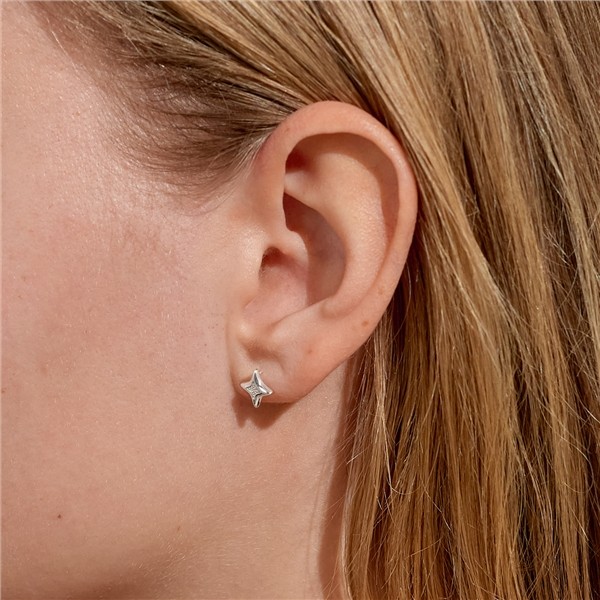 Joma Boxed Bauble Christmas Wish Star Studs - Silver thumbnail