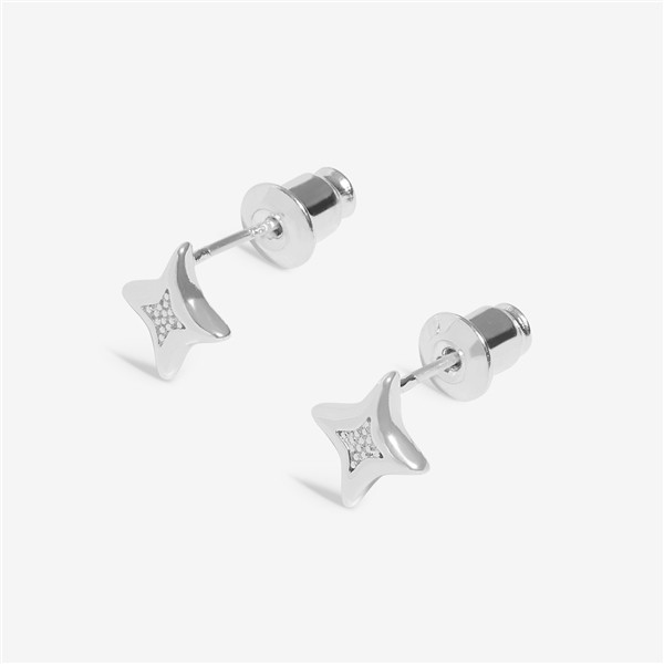 Joma Boxed Bauble Christmas Wish Star Studs - Silver thumbnail