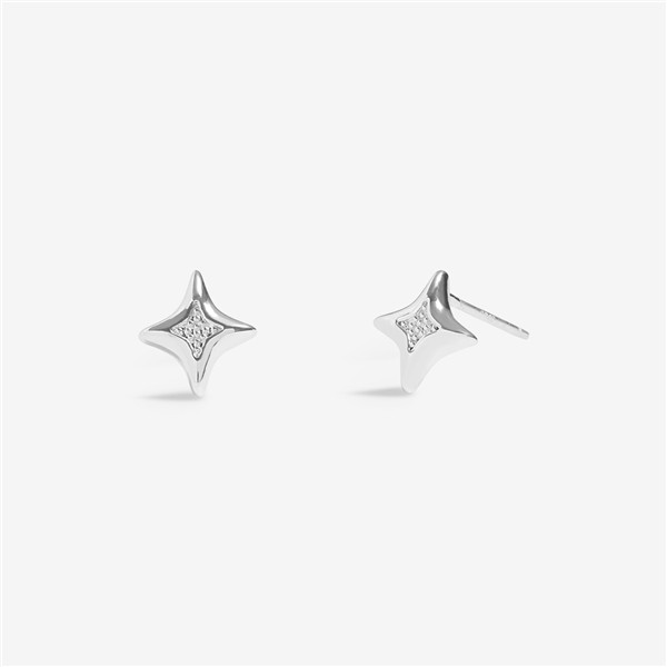 Joma Boxed Bauble Christmas Wish Star Studs - Silver thumbnail
