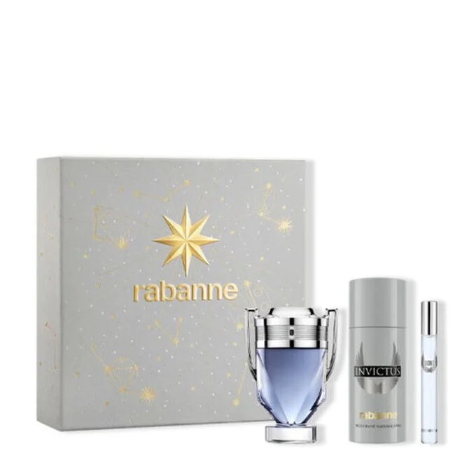 Invictus by Paco Rabanne EDT SPRAY 3.4 OZ & DEODORANT SPRAY 5.1 OZ & EDT SPRAY 0.34 OZ MINI for MEN
