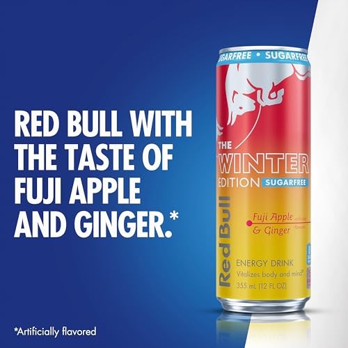 Red Bull Sugar-Free Fuji Apple and Ginger Winter Edition Energy Drink, with 80mg Caffeine Plus Taurine & B Vitamins, 12 Fl Oz, Pack of 24 Cans thumbnail