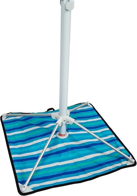 Tommy Bahama ANCHORX 7.5’ Beach Umbrella System, Blue Stripes - Lightweight Easy
