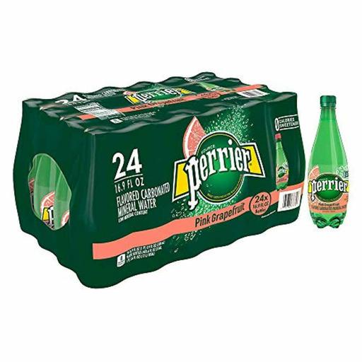 Perrier Pink Grapefruit Flavored Carbonated Mineral Water,16.9 Fl Oz.(24 Count)