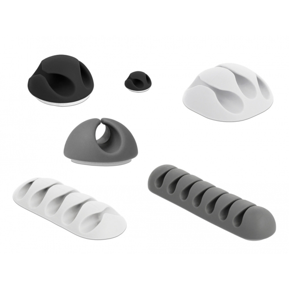 DeLOCK 18300 Cable Organizer Desk/Wall Cable Holder Black, Grey,...