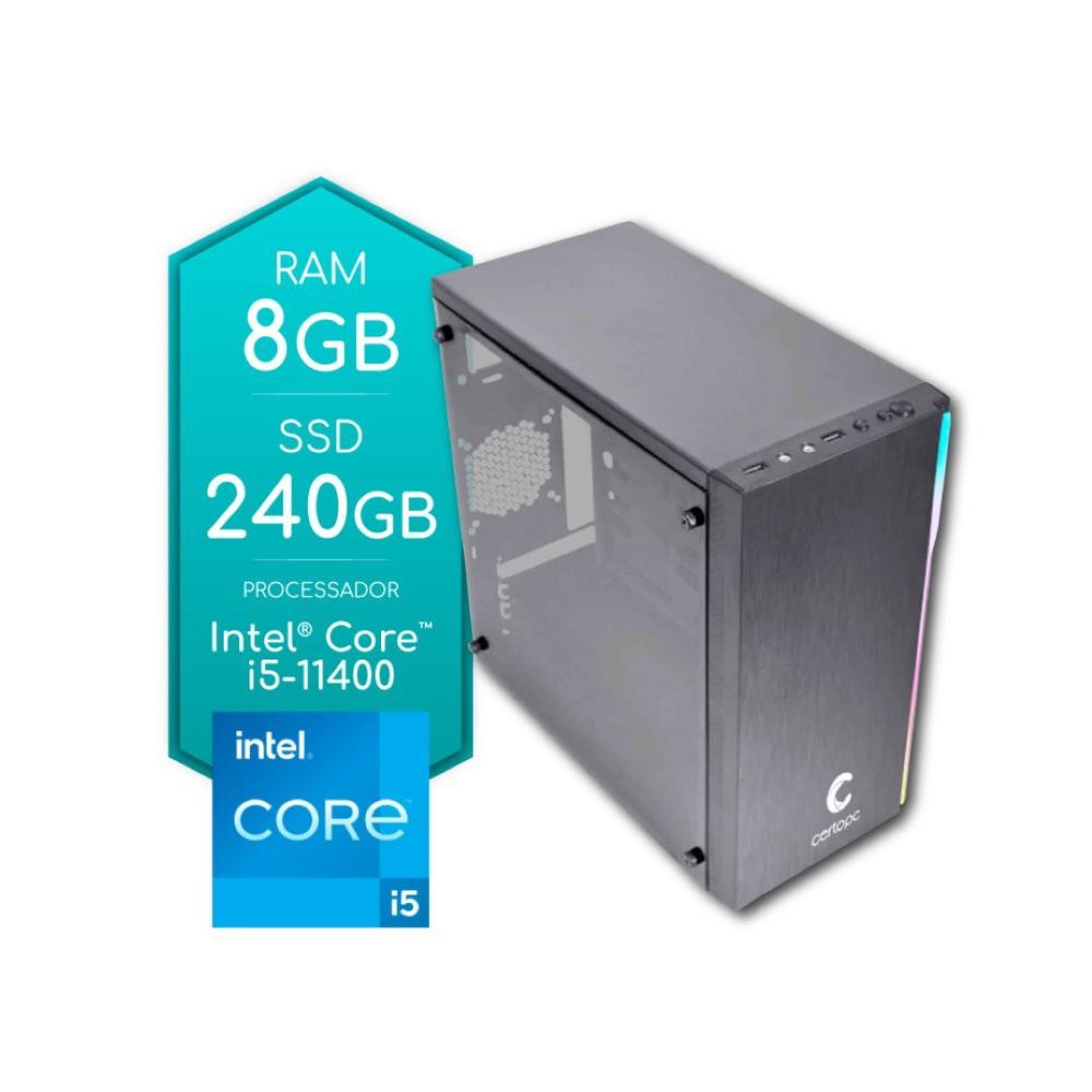 Computador Intel Core I5 11ª Geração 8GB SSD 240GB Intel Graphics 730 Certo PC Select II 8306 thumbnail