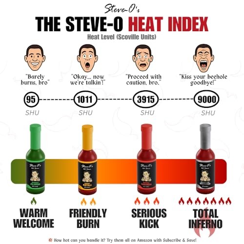Steve-O S Hot Sauce - Habanero Hot Sauce | Garlic Habanero Hot Sauce for Tacos  Burgers  Nachos  Eggs  BBQ (5 Fl Oz) thumbnail