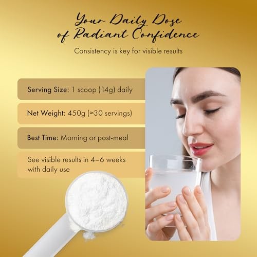 Silk Face Collagen - Collagen Peptides Powder for Women, Face and Neck 14g Protein | Ultra Low Molecular Weight Collagen – for Skin, Hair, Nail, Joi thumbnail