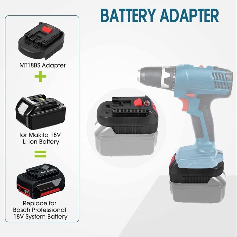 Adaptateur MT18BS : L'adaptateur De Batterie MT18BS Est 100 % Compatible Avec Les Outils électriques Bosch Professionnels 18 V Bleu. Convertissez-la  thumbnail