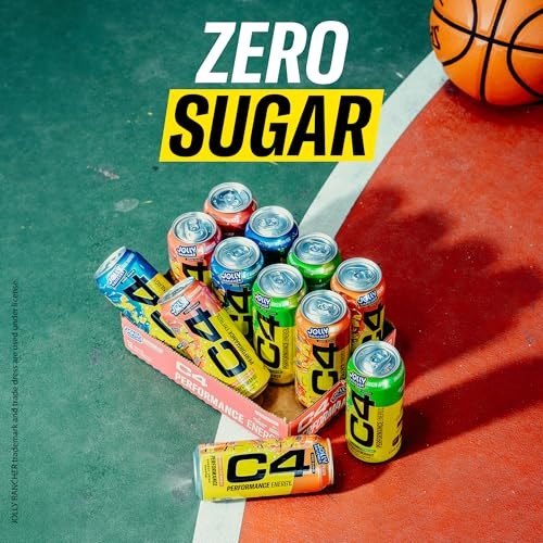 Cellucor C4 Performance Energy Drink | JOLLY RANCHER Peach | Zero Sugar Carbonated Preworkout Energy | 200mg Caffeine with Beta Alanine | 16 Fl Oz (12 thumbnail