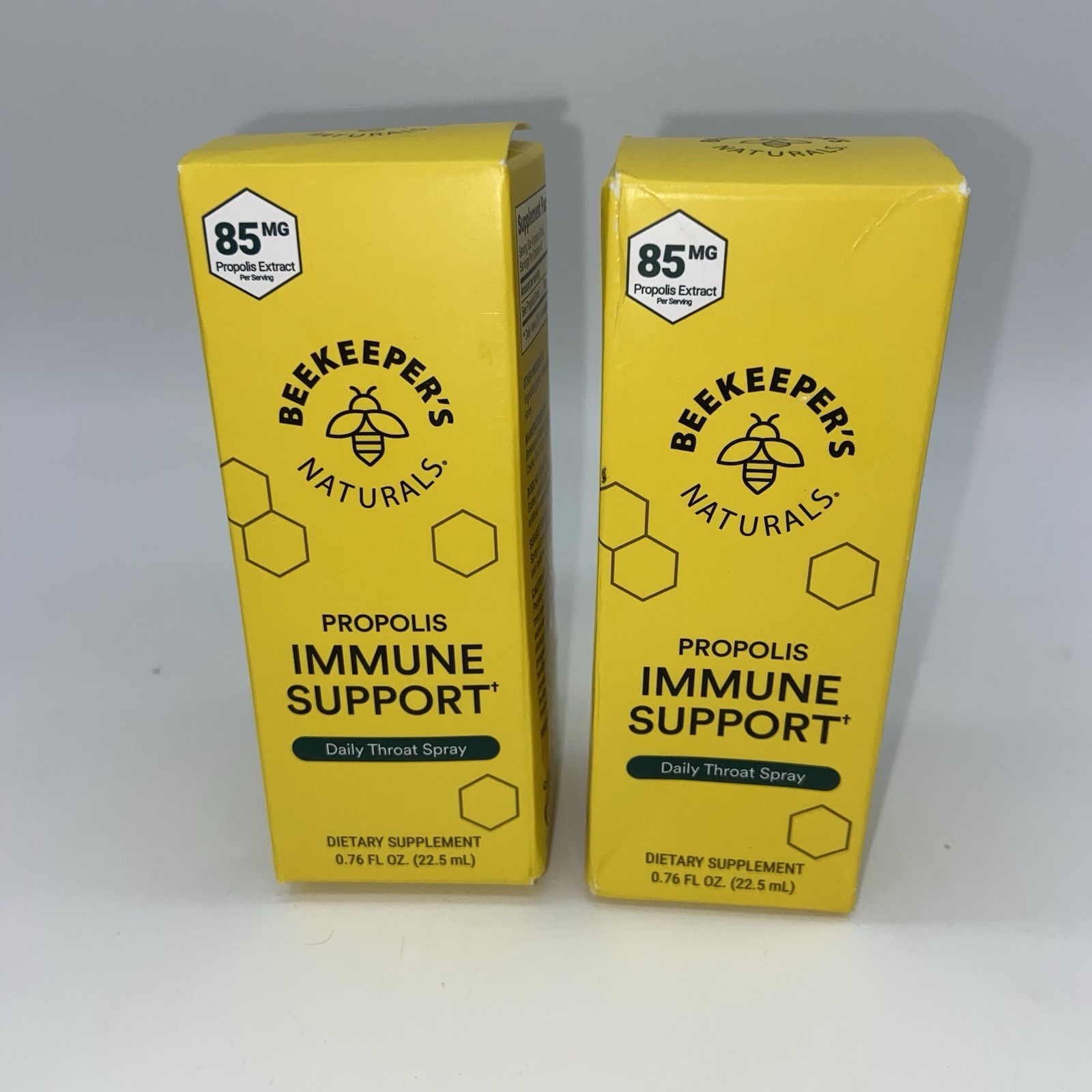 Lot of 2 BEEKEEPERS NATURALS Propolis Immune Support Daily Throat Spray 0.76 Fl