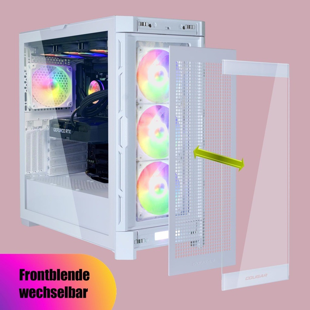 Cougar Gaming-PC »DUOFACE PRO WT 7668 AMD Ryzen 5 9600X RTX 5060Ti 32GB DDR5 1TB SSD« Windows 11, DDR5 RAM thumbnail