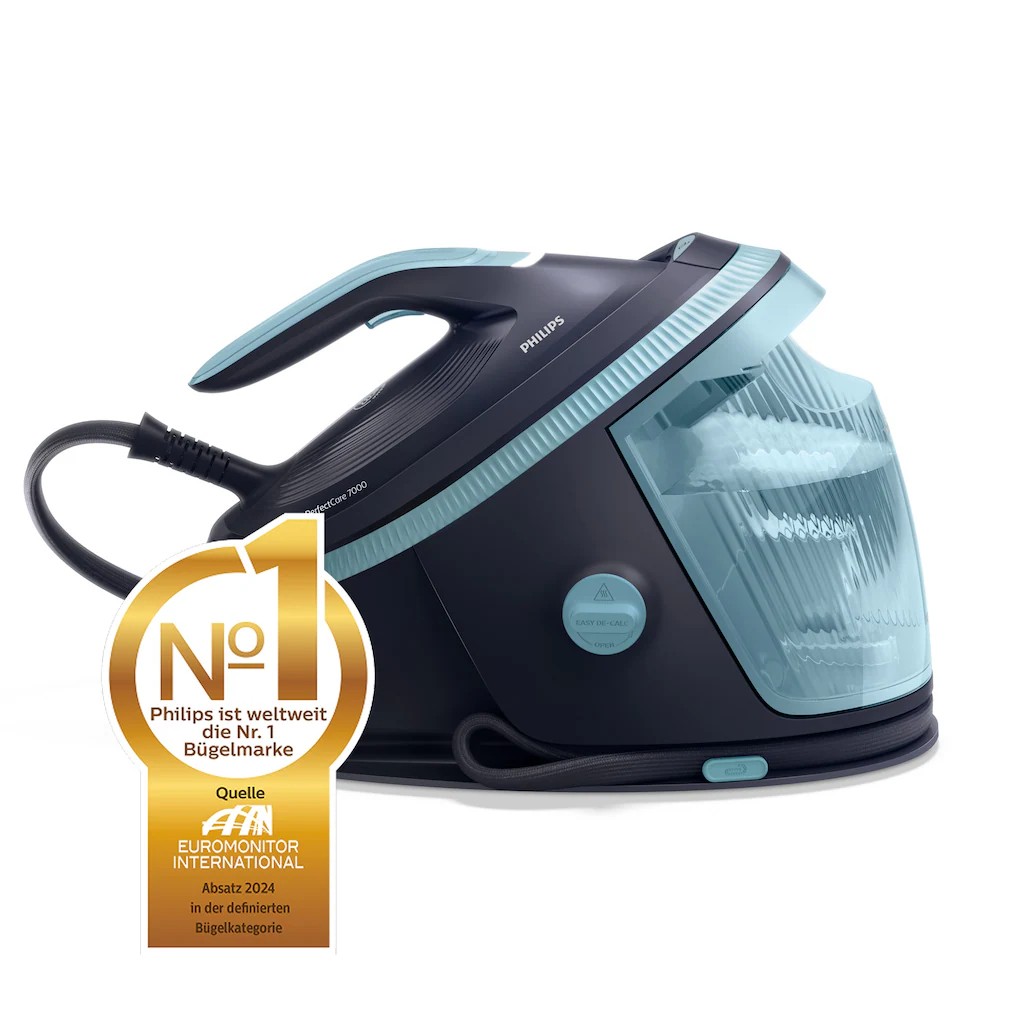 Philips Dampfbügelstation »PerfectCare 7000 Series PSG7200/20, Blau« 1,5 Ml Wassertank 2.850 Watt, OptimalTemp & TurboPower-Dampfmotor, 600 Gr Damp thumbnail