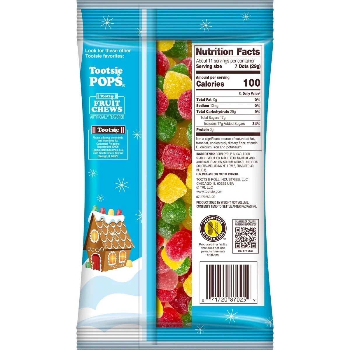 Tootsie  Holly Jolly Dots Assorted Fruit Flavored Gummies  11 Oz. Peanut-Free  Gluten Free thumbnail