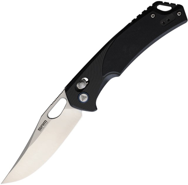 SRM Knives 9201 Ambi Lock Folding Knife, 3.5 Satin Finish D2 Tool Steel Blade, Black G10 Handle, 9201