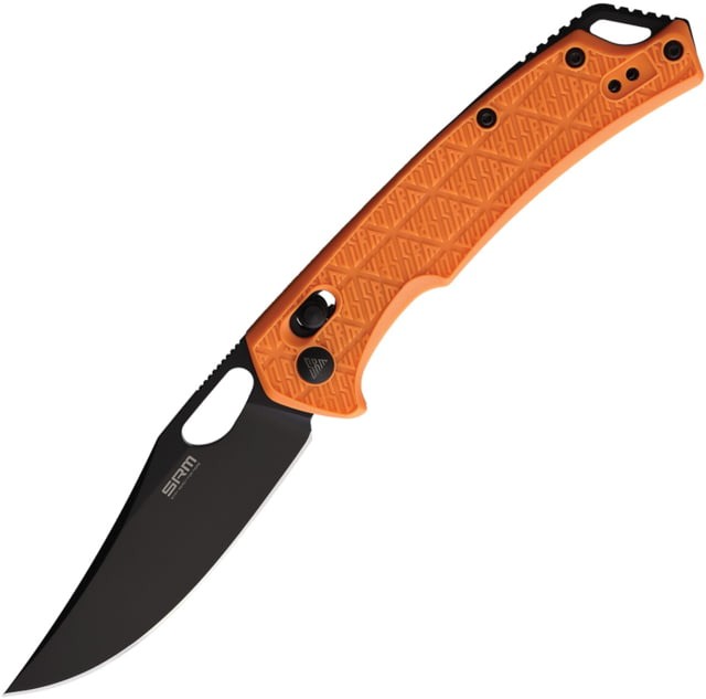 SRM Knives 9201 Ambi Lock 3.50 in Folding Knife, Orange Textured FRN, 9201PJ