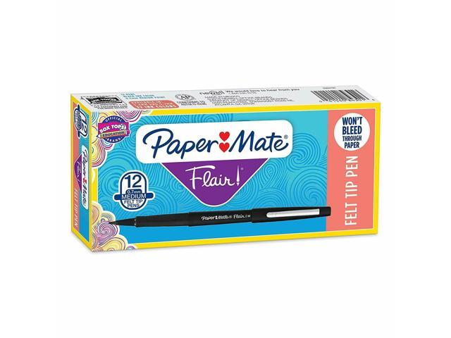 Paper Mate Flair Felt Tip Pens Medium Point 0.7mm Black 12 Count BEST SELLING