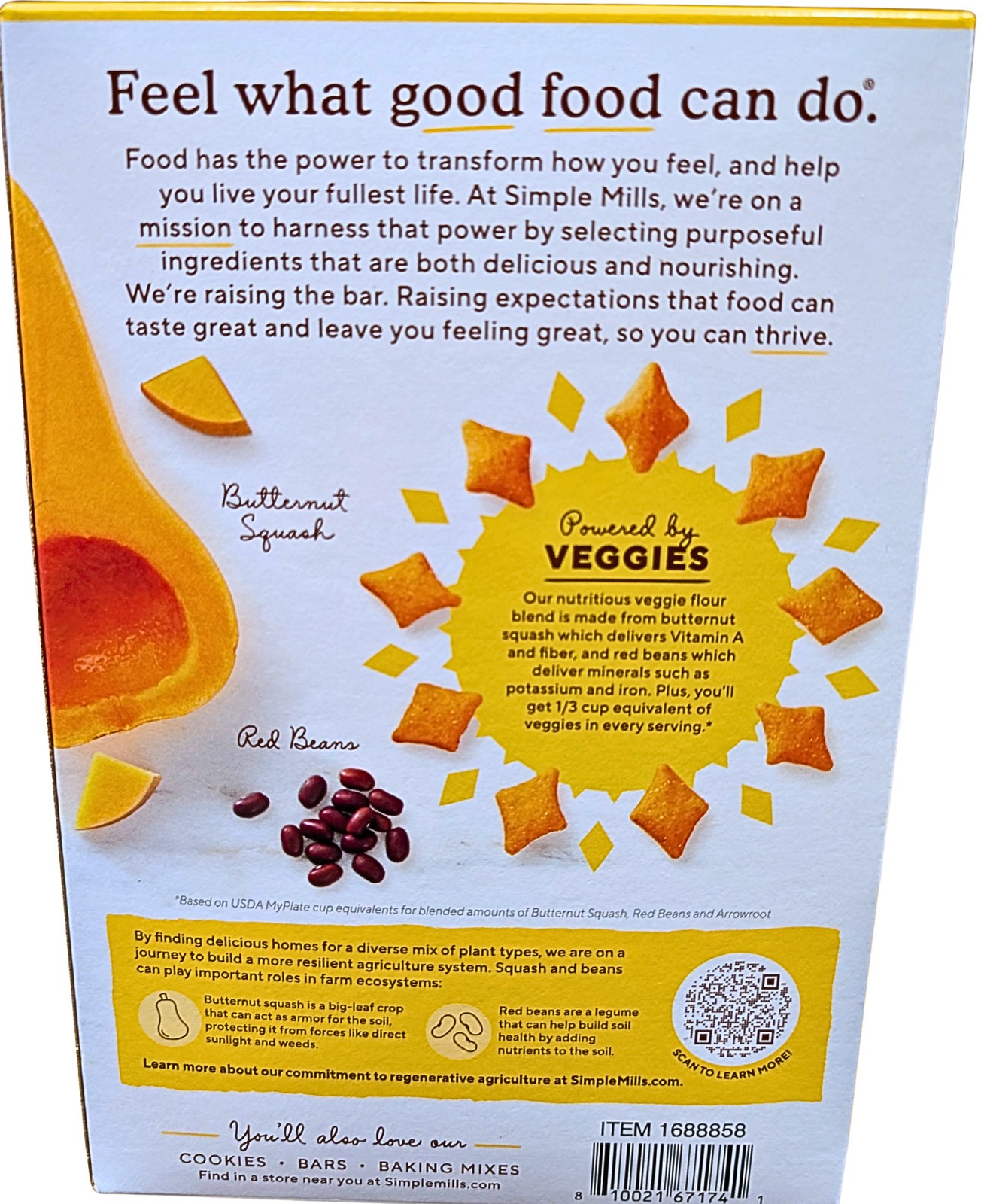 Simple Mills Baked Snack Crackers Cheddar 14 Ounce Box EXP 05/2026 thumbnail