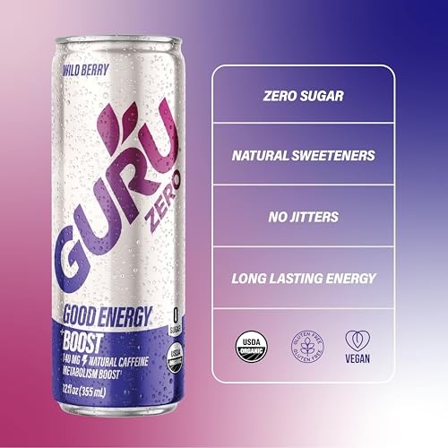 Guru Organic Zero Wild Berry Energy Drink, 12 Fz thumbnail