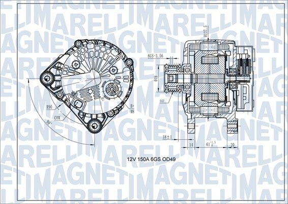 MAGNETI MARELLI Generator 12V 150A Für RENAULT PORSCHE 231000543R 23100-0011R 063731618410