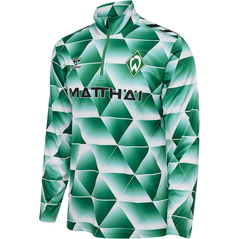Hummel SV Werder Bremen 1/2-Zip Aufwärmshirt 2024/25 6249 - Bosphorous 3XL