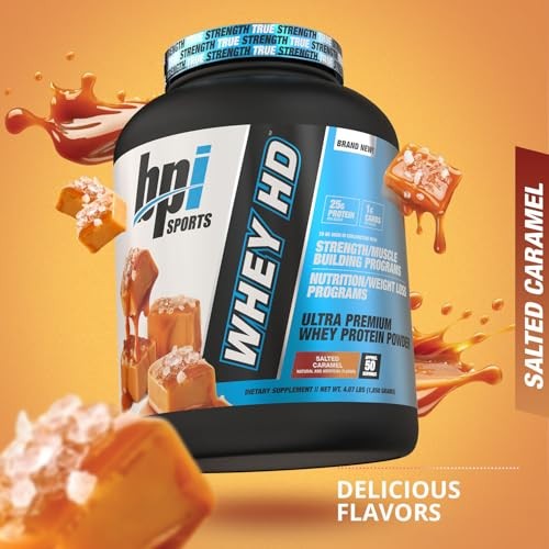 BPI Sports Whey HD Ultra Premium Protein Powder, Salted Caramel, 4.1 Pound thumbnail