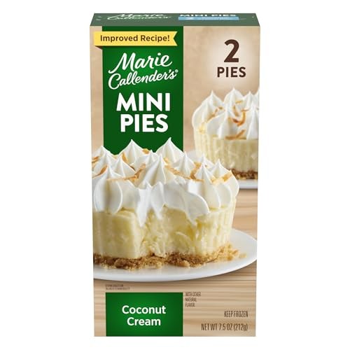 Marie Callender's Coconut Cream Mini Pies, Thaw & Enjoy Frozen Dessert, 7.5 Oz., 2 Pies