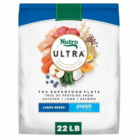 Nutro Ultra Large Breed Puppy Dry Dog Food  Chicken  Lamb and Salmon Protein Trio  22 Lb Bag