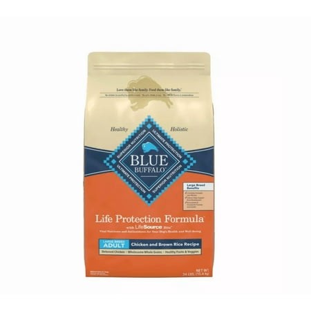 Blue Buffalo Life Protection Large Breed Adult Chicken and Brown Rice Recipe Natural Dry Dog Food 34 Lb