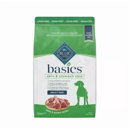 Blue Buffalo Basics Adult Grain-Free Limited Ingredient Lamb and Potato Recipe Dry Dog Food 22 Lb 22