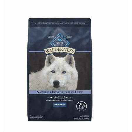 Blue Buffalo Wilderness Senior High-Protein Chicken Recipe Dry Dog Food 24 Lb