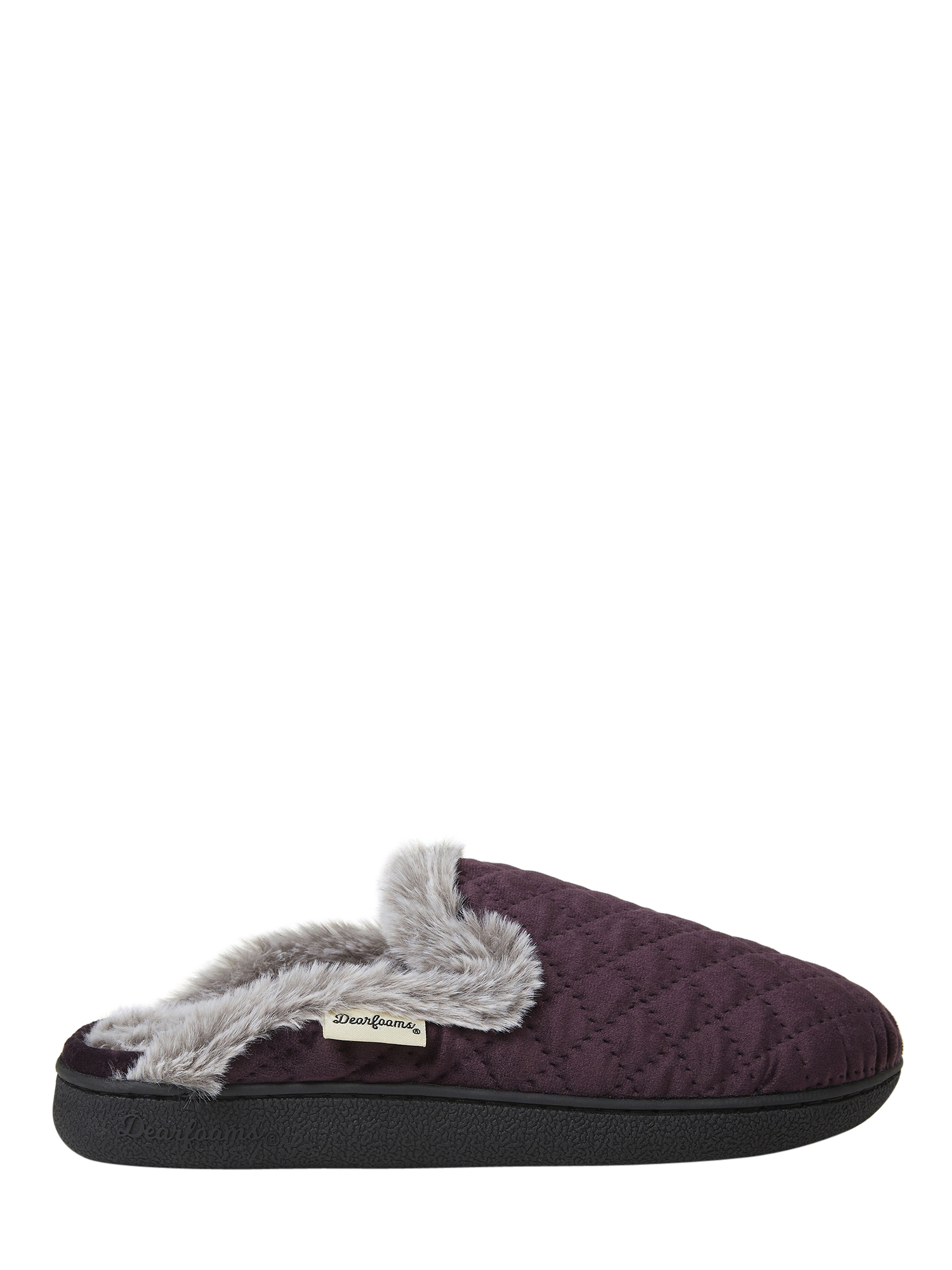 Dearfoams Erin Quilted Velour Scuff(Purple - Size XL (Size 11-12) - Fabric)