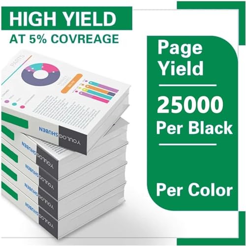 Compatible WC5325 Toner Cartridge for Xerox WC5325 006R01158 006R01159 006R01160, Replacement for Xerox WorkCentre 5325 5330 5300 5335 Printers,006R01 thumbnail